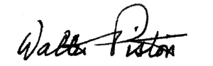 Walter Piston's Signature