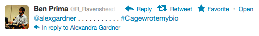 cage bio tweet