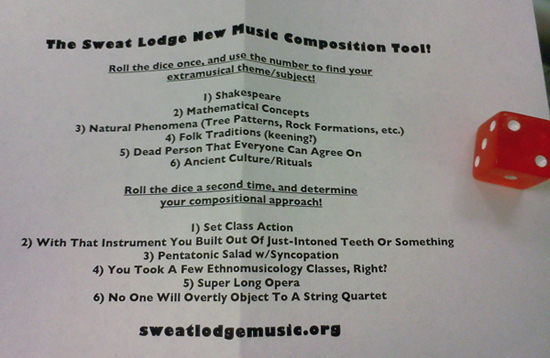 Sweat Lodge's “New Music Composition Tool”