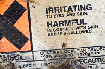 Hazard warning label.