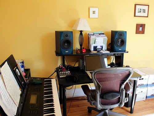 My composing space, taken about 6 months ago.