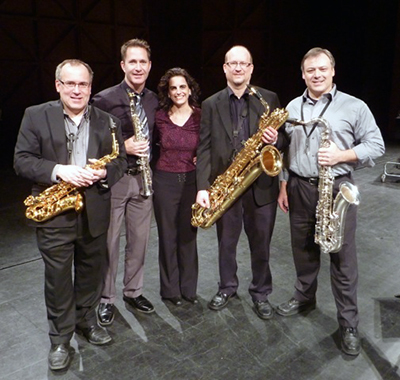 Garrop with the the Capitol Quartet after the premiere of Flight of Icarus March 2013