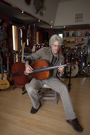 Stewart Copeland in his home recording studio, the Sacred Grove