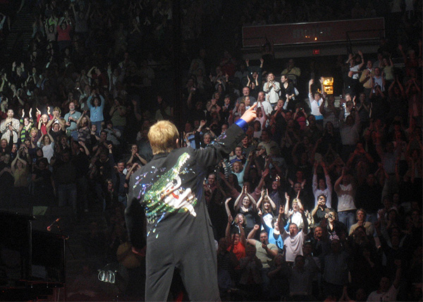 Scene from an Elton John concert in Cincinnati, Ohio, 2009