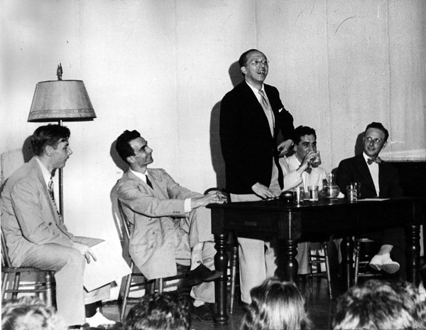 Robert Shaw, Juan Orrego-Salas, Aaron Copland, Leonard Bernstein, and Irving Fine