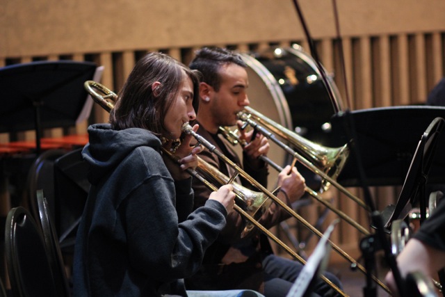 Owen Carter playing a Face the Music concert at the David Rubinstein Atrium.