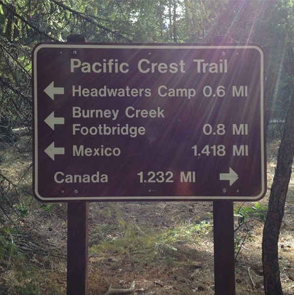 Highway-like sign on the PCT