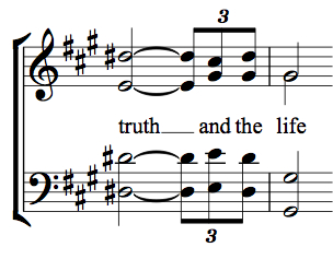Score featuring musical setting of the words "truth and the life"