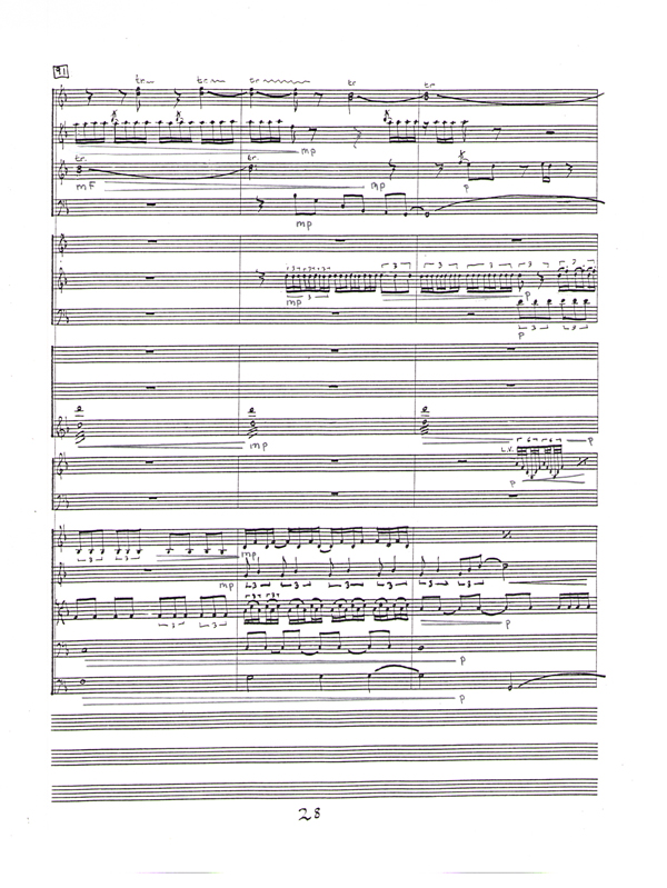 page of handwritten orchestral score