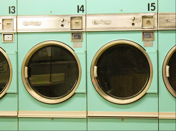 sequence of old Coinslot washing machines