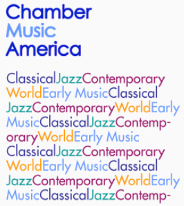 Logo for CMA listing their embrace of classical jazz contemporary world and early music