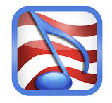 ASCAP Logo which is a frame containing blue eighth-note in front of red and white stripes.