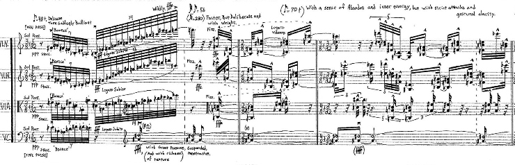 Manuscript string quartet score sample