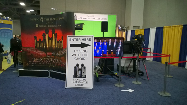 The exhibition booth for the Mormon Tablernacle Choir