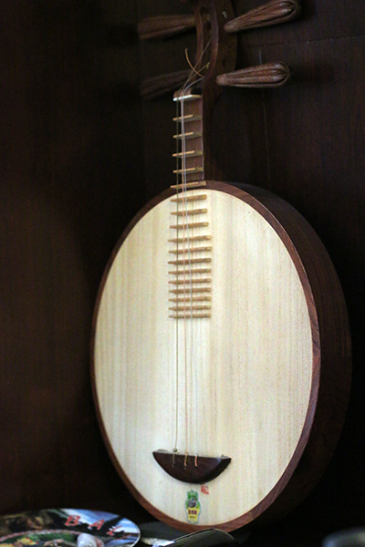 A traditional four-string Chinese moon lute 