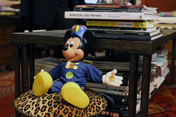 A doll of Mickey Mouse in Sheila Jordan's apartment