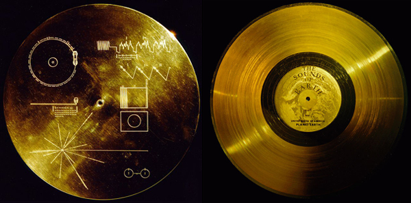 The cover for the Voyager record and the record