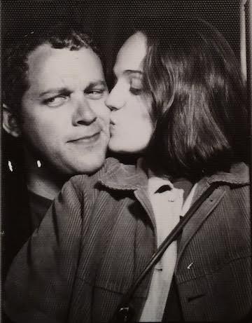 The composer and her husband in a photo booth in 1995.