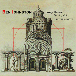 The cover for volume 3 of the Kepler Quartet's recordings of the complete string quartets of Ben Johnston (New World Records 80730-2).
