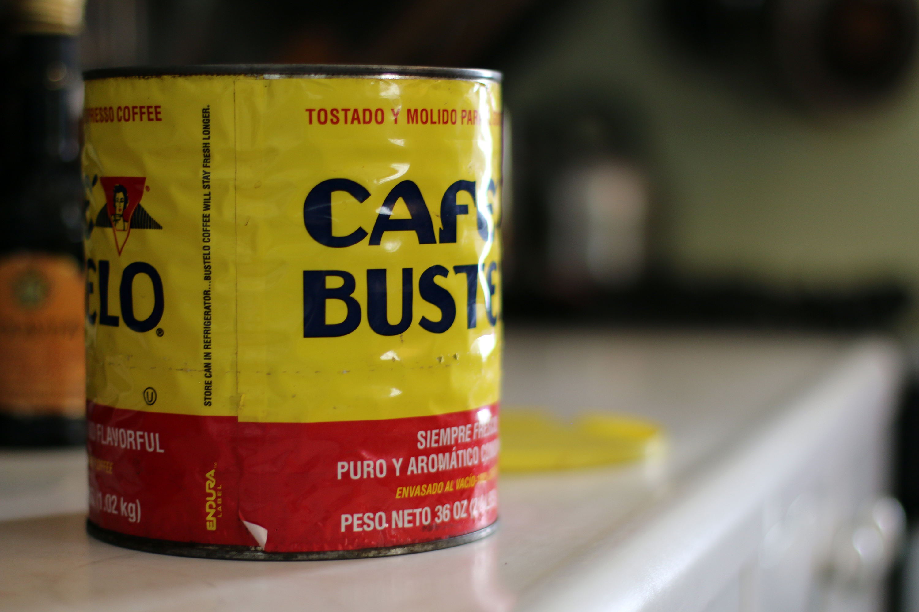 A can of Cafe Bustelo on the kitchen counter in John King's apartment.