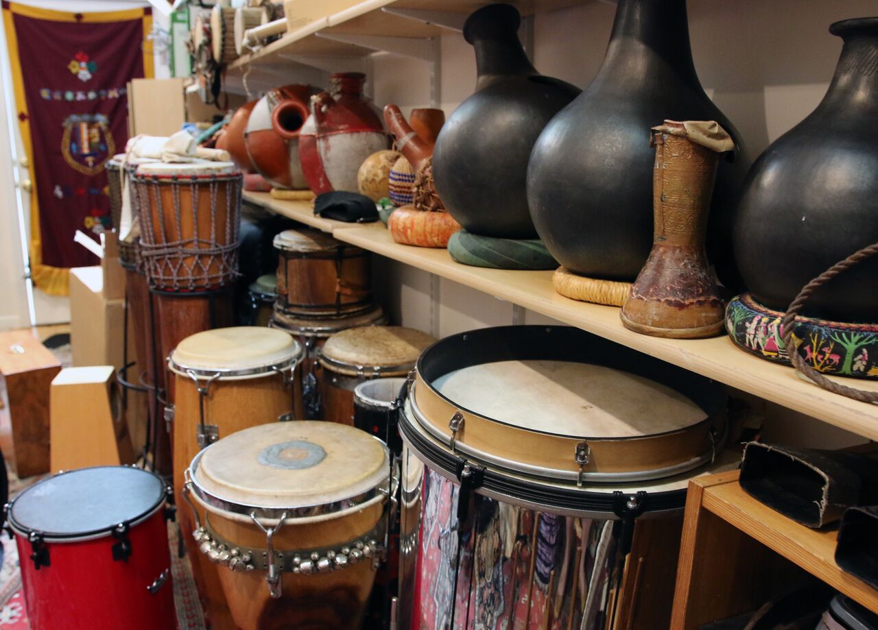 More of the drums and other hand percussion instruments in Adam Rudolph's studio