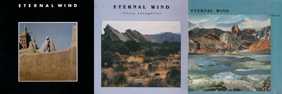 The covers for the three Eternal Wind LPs