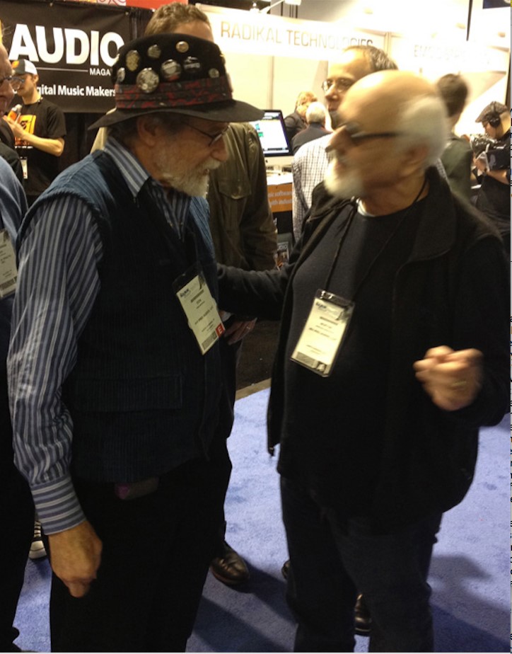 Donald Buchla (left) and Morton Subotnick at NAMM.