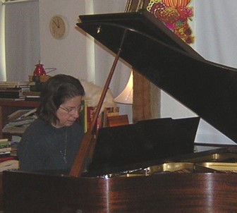 Donna Arnold at the piano.