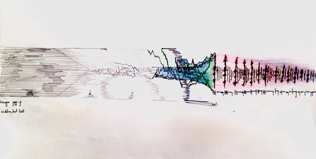 Katherine Balch's sketch of the structure for her musical composition Leaf Fabric