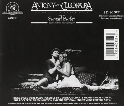Samuel Barber’s Antony and Cleopatra