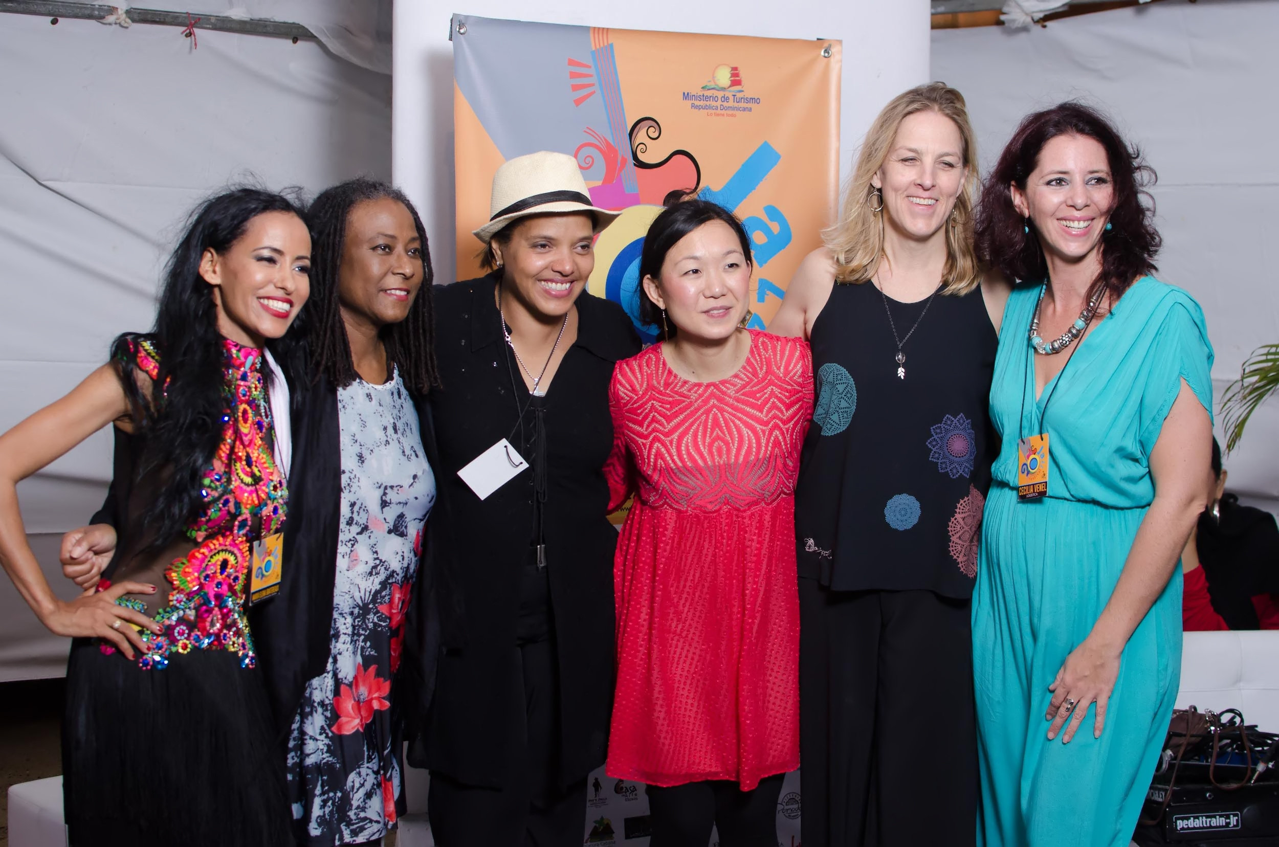 Pictured (from left to right): Maria Elena Gratereaux, Geri Allen,Terri Lynne Carrington, Linda Oh, Ingrid Jensen, and Cecilia Venel. (Photo by Gabriel Rodes) 