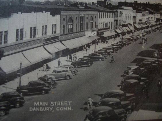 An historical photo of Main Street in Danbury, CT