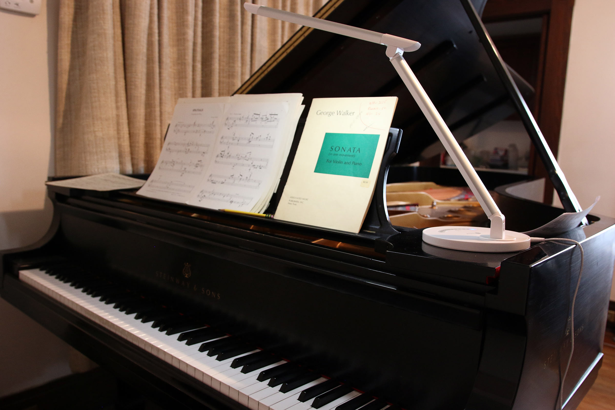 George Walker's grand piano.