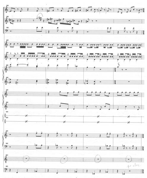 A page from Lisa Bielawa's digitally engraved score for Randy Hostetler's P(l)aces