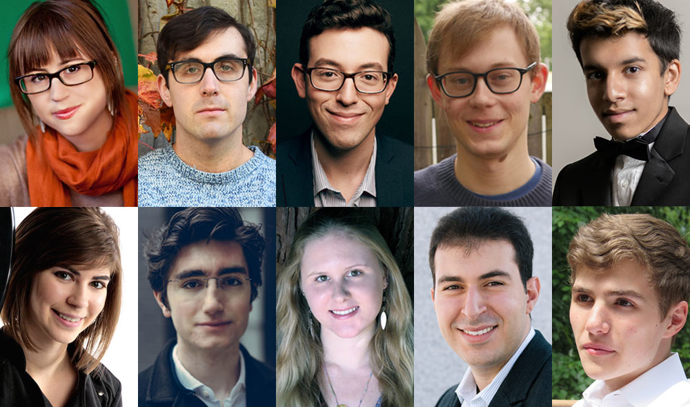 The nine winners and honorable mention of the 2018 BMI Student Composer Awards.