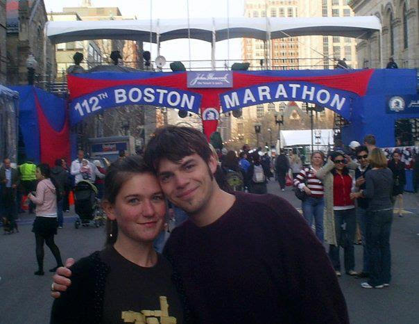 Garrett and his wife Mae at the Boston Marathon