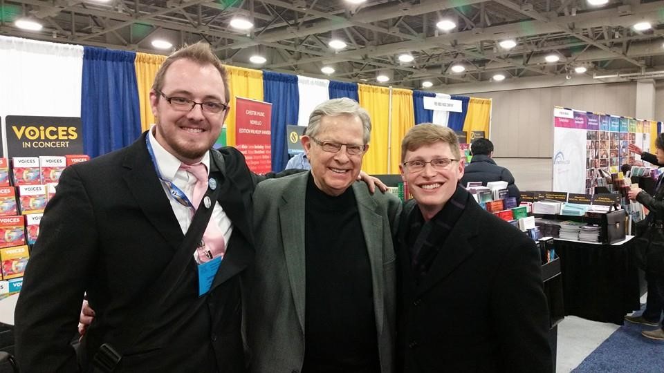 With Cameron Chase McCall and Dale Warland at the ACDA national conference in Salt Lake City, 2015. (Photo courtesy Dominick DiOrio).
