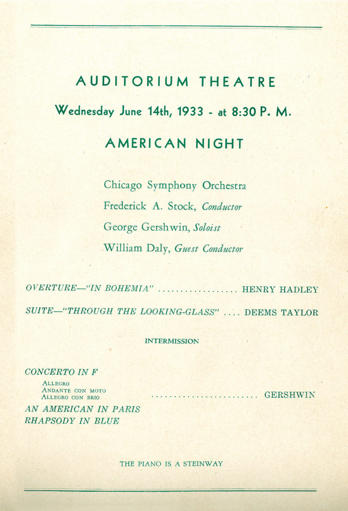 Chicago Symphony Orchestra, 14 June 1933
