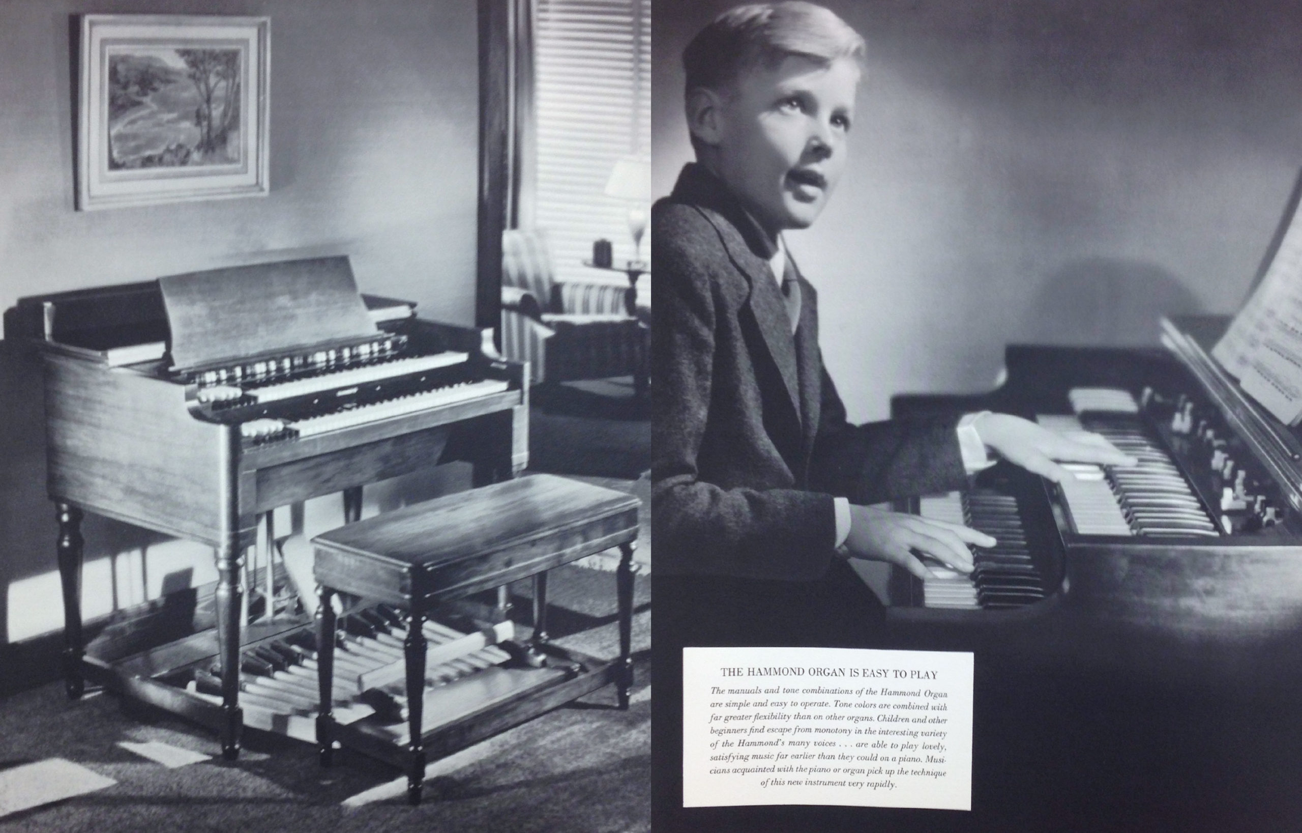 A black and white photo of a man and an electronic instrument