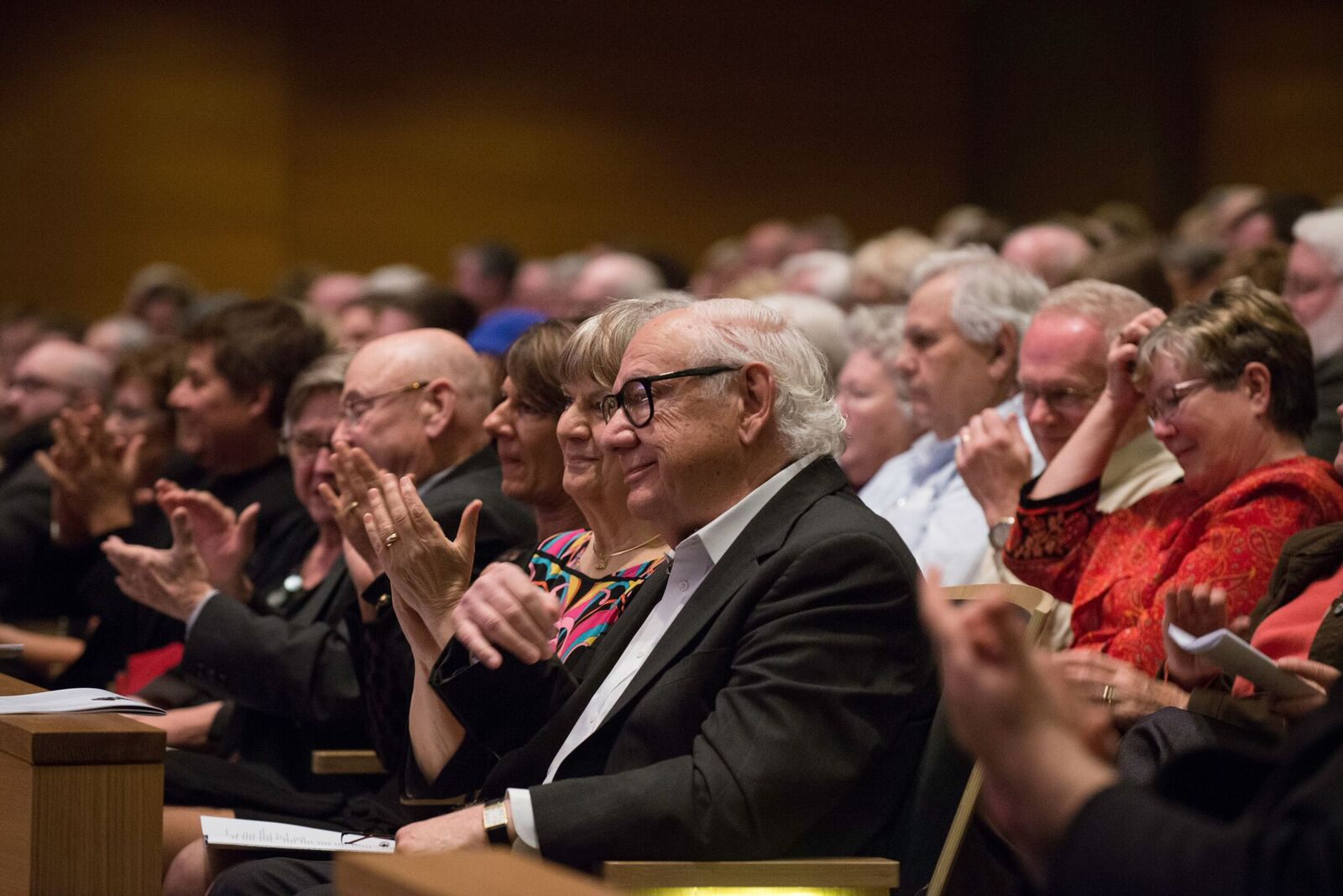 Dominick Argento in the audience for a performance in 2014. (Photo by Bruce Silcox, courtesy of VocalEssence and Boosey & Hawkes)