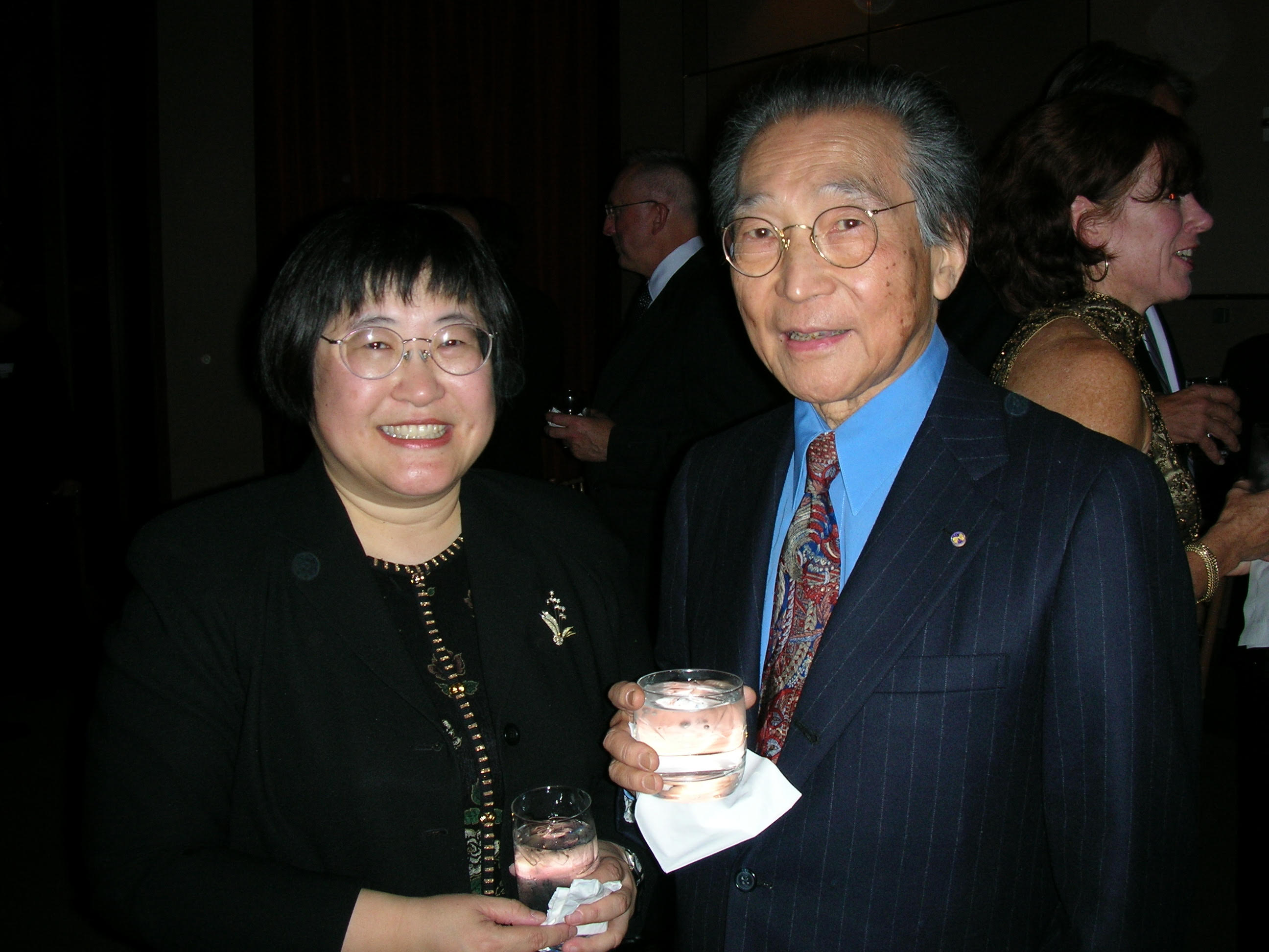 Chen Yi with Chou Wen-chung during a reception at Carnegie Hall