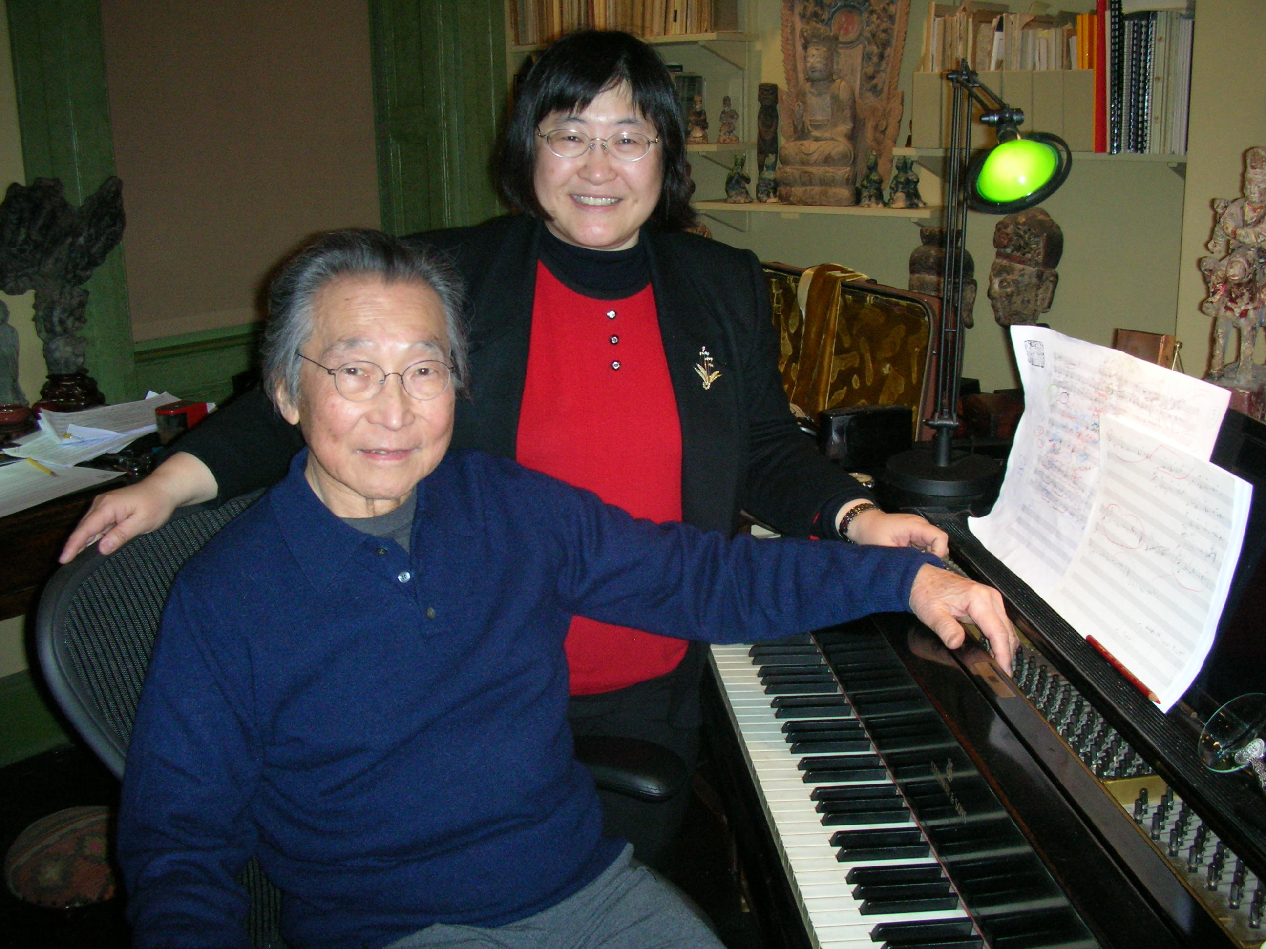 Chen Yi with Chou Wen-chung at the piano.