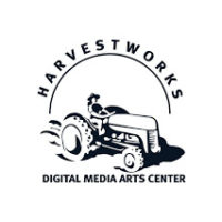 Logo of a tractor for Harvestworks