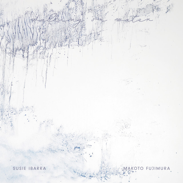 The LP cover for Susie Ibarra's most recent album Walking on Water, released on innova in April 2021, featuring artwork by Makoto Fujimora.