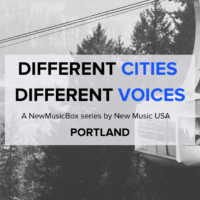Header for the Portland Oregon edition of Different Cities Different Voices showing an image of the Sky Tram
