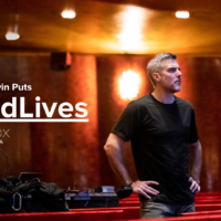 Banner for Episode 20 of SoundLives showing Kevin Puts during a rehearsal at the Metropolitan Opera