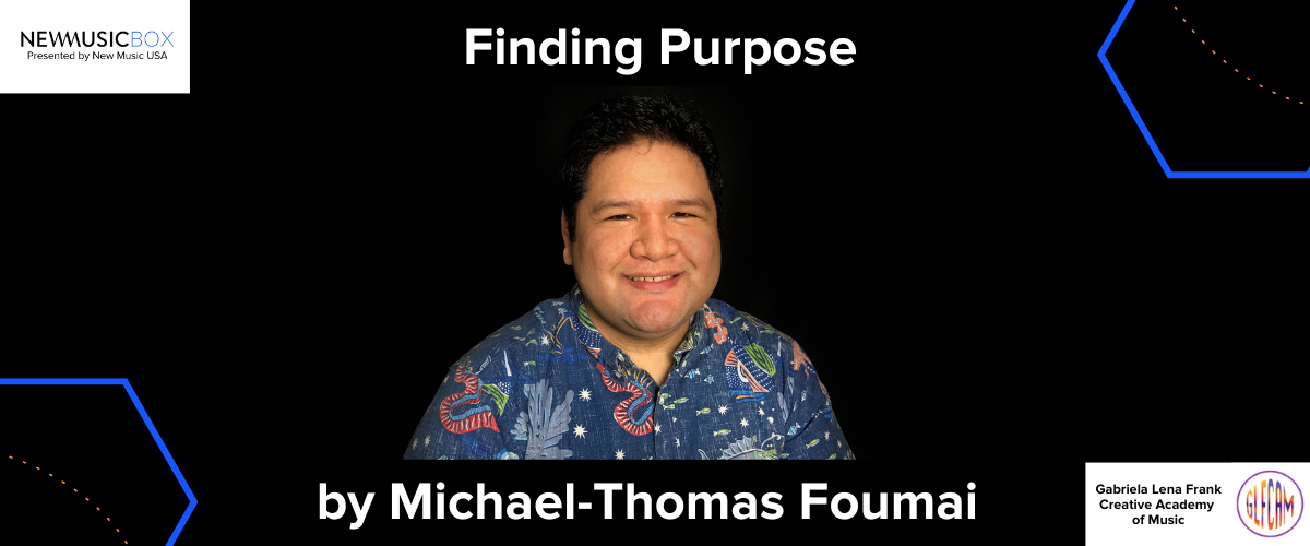 Photo of Michael-Thomas Foumai embedded in banner branded for the GLFCAM Guest Editor Series.