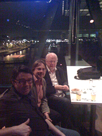 Composers Donnacha Dennehy, David Dramm, and Louis Andriessen after a concert